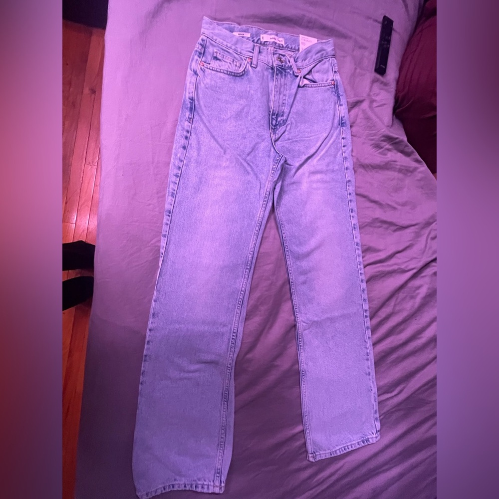 Mango Light Blue Straight Leg Jeans